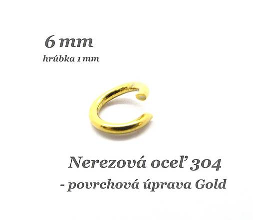 Spoj. krúžok 6x1mm /zlatá farba/ /M9027/ - nerez. oceľ 304