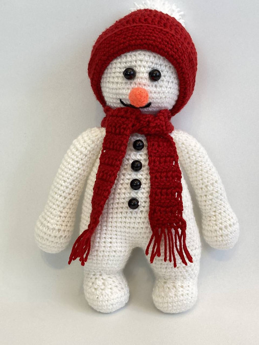 Dekorácie - Snehuliak háčkovaná hračka/ dekorácia - 12447998_