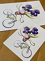 Grafika - Iris na bicykli - Print | Botanická ilustrácia - 12452911_