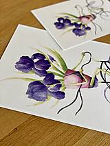 Grafika - Iris na bicykli - Print | Botanická ilustrácia (A5) - 12452913_