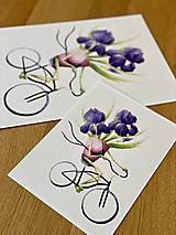 Grafika - Iris na bicykli - Print | Botanická ilustrácia (A5) - 12452916_