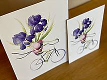 Grafika - Iris na bicykli - Print | Botanická ilustrácia - 12452917_