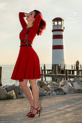 Šaty - Bambusové červené šaty Karkulka (L/XL) - 12452997_