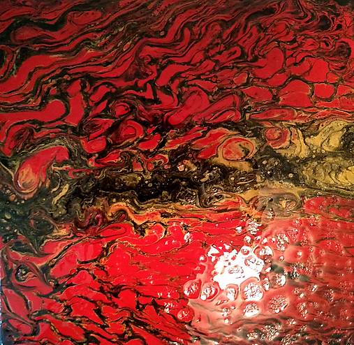 Red leopard II. - 30 x 30 - akryl
