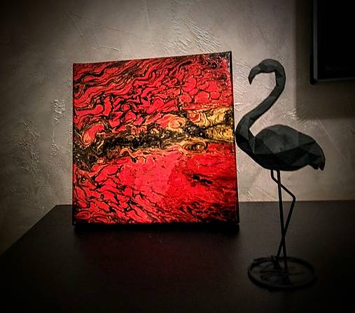 Red leopard II. - 30 x 30 - akryl
