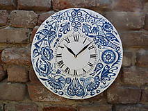 Hodiny - Biele hodiny s ľudovým vzorom zo SLovenska - 12450034_