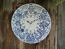 Hodiny - Biele hodiny s ľudovým vzorom zo SLovenska - 12450042_