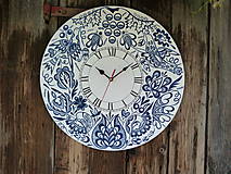 Hodiny - Biele hodiny s ľudovým vzorom zo SLovenska - 12450045_