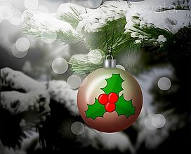 Grafika - Vianočná guľa (grafický obrázok) (cezmína) - 12449787_
