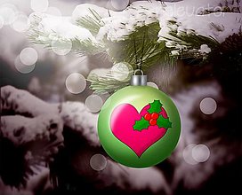 Grafika - Vianočná guľa (grafický obrázok) (srdiečko a cezmína) - 12449800_