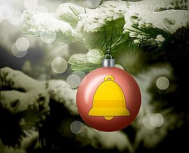 Grafika - Vianočná guľa (grafický obrázok) (zvonček) - 12449814_