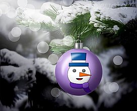 Grafika - Vianočná guľa (grafický obrázok) (hlava snehuliaka) - 12449815_