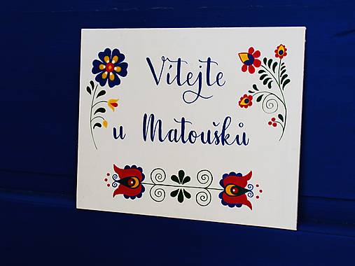 Tabuľky - Ceduľka "Vitajte!" (poupata) - 12455182_