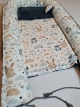 Detský textil -  Hniezdo  pre bábätko :  mäkučký  tyrkysový bavlnený menšester - 12456859_