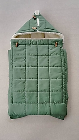 Detský textil - RUNO SHOP fusak pre deti do kočíka 100% ovčie runo MERINO TOP super wash Green - 12459411_
