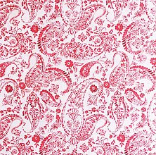 Textil - červený kašmír, 100 % predzrážaná bavlna Španielsko, šírka 150 cm - 12454946_