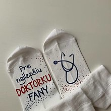 Ponožky, pančuchy, obuv - Maľované ponožky (pre najlepšiu doktorku s menom 1) - 12459160_