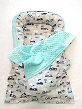 Detský textil - Set do postieľky - zajko pretekár/obláčiky - 12461841_