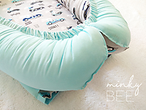 Detský textil - Set do postieľky - zajko pretekár/obláčiky - 12461842_