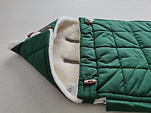 Detský textil - RUNO SHOP fusak pre deti 100% ovčie runo MERINO TOP super wash a autosedačky s otvormi GREENER zelený - 12463003_