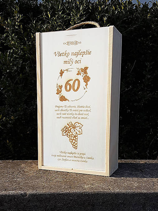 Drevený obal na víno 2x0,75l výroba na mieru