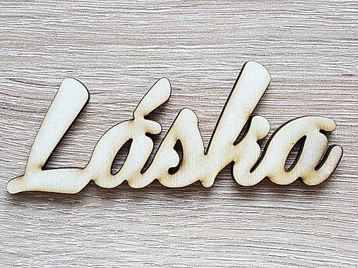 Dekorácie - Nápis láska 100x40mm - 12463196_