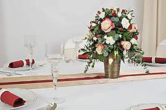 Dekorácie - Aranžmán z ruží "Sweetness" na okrúhly stôl - 12460216_