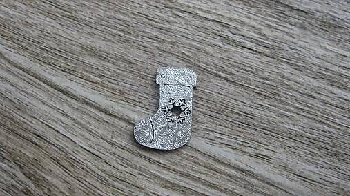 Polotovary - Drevený výrez čižmička  2 x 3 cm, 1 ks ( Mirka) (strieborná) - 12461113_