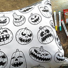 Detský textil - Halloweenský vybarvovací polštářek  - 12459511_