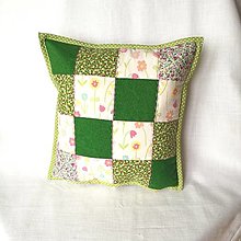 Úžitkový textil - Vankúš ružovo zelená lúka - 12460457_