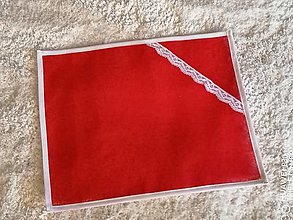 Úžitkový textil - Vianočné červené jutové prestieranie s čipkou i - 12459860_