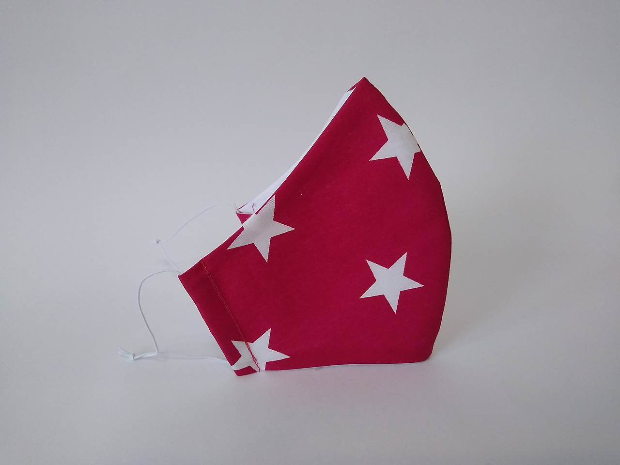 Dizajnové rúško hviezda na malinovej tvarované dvojvrstvové