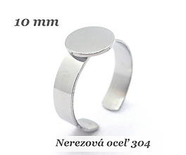 Komponenty - Základ pre prsteň 10mm /M1004/ - nerez.oceľ 304 - 12466953_