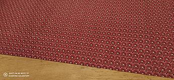 Textil - Bavlnená látka - Kvety v krúžku červené - cena za 10 centimetrov - 12465268_