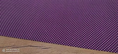 Textil - Bavlnená látka - Bodky na fialovom 2 mm - cena za 10 centimetrov - 12465245_