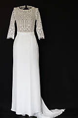Šaty - Svadobné šaty s holým chrbátom v úzkom strihu - 12465112_