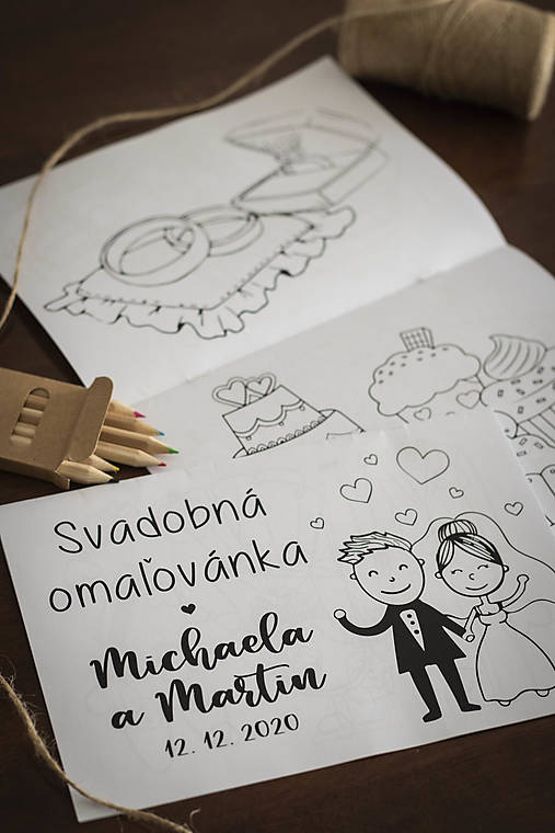 Papiernictvo - Svadobná omaľovánka - biela ❤ - 12466074_