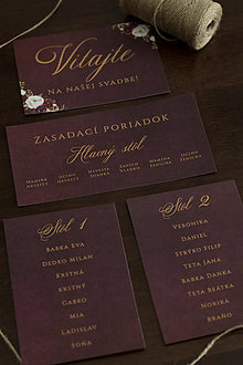 Papiernictvo - Zasadací poriadok "Bordová" - 12466099_