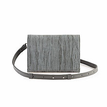 Taštičky - Dámska kožená kabelka na rameno, sivá  1280-11 - 12467485_