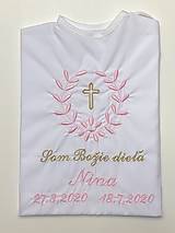 Detské oblečenie - Košieľka na krst K10 ružovo - zlatá - 12468951_