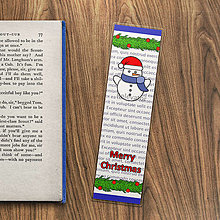 Papiernictvo - Vianočné záložky do knižky (snehuliak) - 12464734_