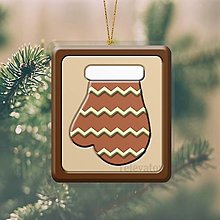 Dekorácie - Vianočná ozdoba ,,čokoládová" (rukavica cik-cak) - 12468953_