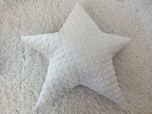 Detský textil - Vankúš hviezda ... minky (Šedá) - 12471511_