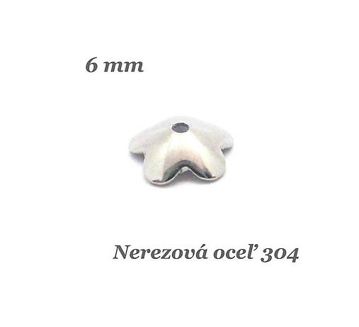 Komponenty - Kaplík hladký - kvetinka 6mm /M4008/- nerez.oceľ 304 - 12476898_