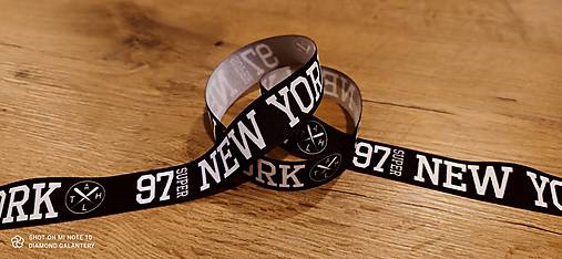 Rypsová stuha 25 mm - New York- Čierno biela