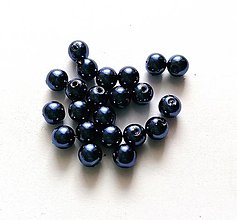 Korálky - Korálky Glance plast 6 mm - 100 ks (modrá) - 12476839_
