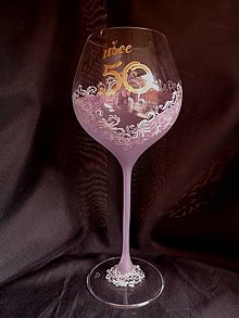 Nádoby - Jubilejný pohár s čipkou v ružovo-bielej kombinácii - 12477129_