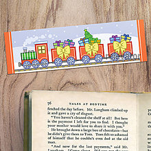 Papiernictvo - Vianočné záložky do knižky - vianočný vláčik (mašličky) - 12477873_