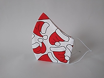 Rúška - Dizajnové rúško čiapky pre Santu vianočné tvarované dvojvrstvové - 12479296_
