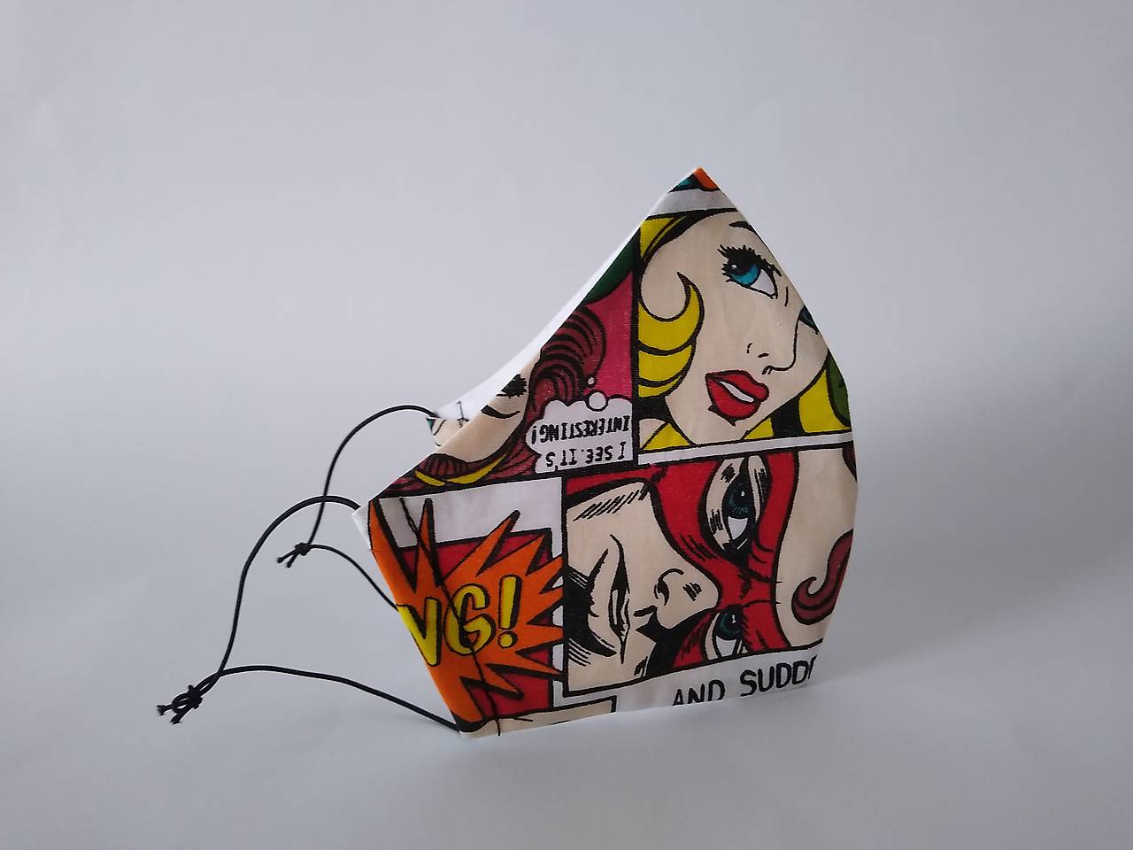 Dizajnové rúško komiks tvarované dvojvrstvové